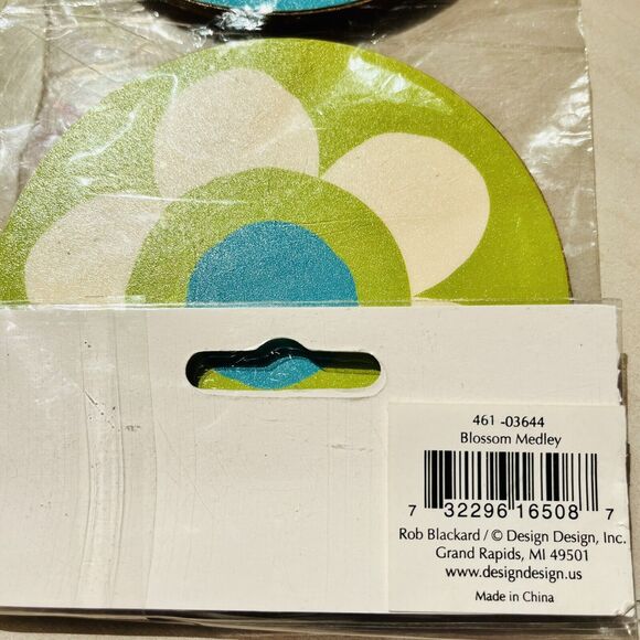 VTG Design Design Coasters Laminated/Cork Bottom Set of 4 Graphics Barware 3.75” - Picture 4 of 5